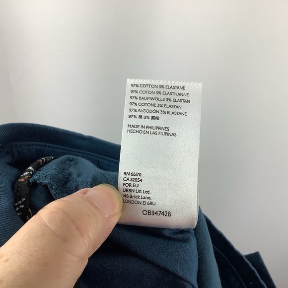 Anthropologie Turquoise Ellie Embroidered Utility Pants - Picture 5 of 8